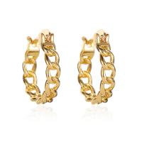 Brass Hoop Earring, plated, for woman 15mm 