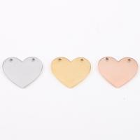 pendentifs de cœur en inox , acier inoxydable, coeur, DIY & double trou, plus de couleurs à choisir Environ 1.7mm Vendu par lot