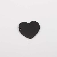 pendentifs de cœur en inox , acier inoxydable, coeur, DIY, noire Environ 1.6mm Vendu par lot