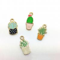 Zinc Alloy Enamel Pendants, gold color plated, DIY 