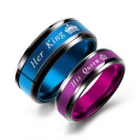 Anillo de dedo de acero Titanium de, Partículas de acero, Joyería & unisexo, más colores para la opción, Vendido por UD