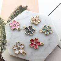 Zinc Alloy Enamel Pendants, gold color plated, DIY & with rhinestone 