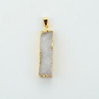 Ice Quartz Agate Pendants, Brass, with Natural Stone, fashion jewelry & Unisex 