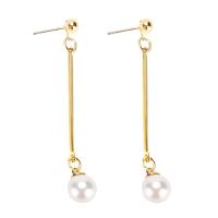 Plastic Pearl Zinc Alloy Earring, with Plastic Pearl, fashion jewelry 