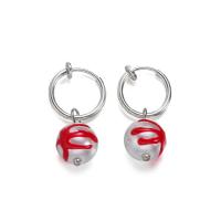 Aro aro gota pendiente, Partículas de acero, con Perlas plásticas, para mujer, 13mm, Vendido por Par