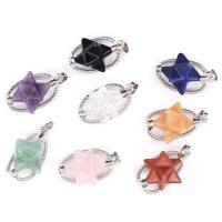 Gemstone Pendantifs en laiton, pierre gemme, différents matériaux pour le choix & pour femme, plus de couleurs à choisir Vendu par PC