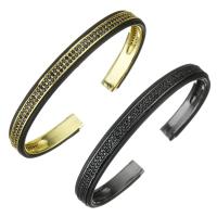 Messing Manschette Armband, plattiert, Micro pave Zirkonia, keine, 7mm,58x42mm, verkauft von PC