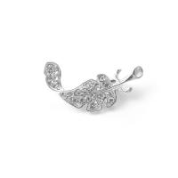 Zinc Alloy Jewelry Brooch, plated, for woman & with rhinestone 37mm 