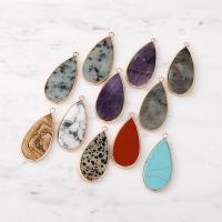 Gemstone Pendantifs en laiton, avec Pierre naturelle, bijoux de mode & DIY, plus de couleurs à choisir Vendu par PC