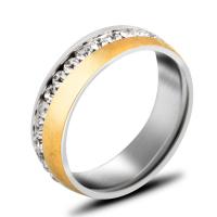 Strass Edelstahl Fingerring, mit Ton, plattiert, unisex & verschiedene Größen vorhanden, 6mm, Größe:6-10, verkauft von PC