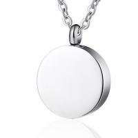 Stainless Steel Cinerary Casket Pendant, Round, fashion jewelry & Unisex 