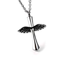 Stainless Steel Cinerary Casket Pendant, Cross, fashion jewelry & Unisex 