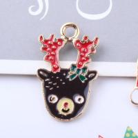 Zinc Alloy Enamel Pendants, with enamel, Christmas Design & fashion jewelry & DIY, black 