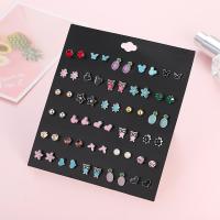 aleación de zinc Stud aretes, Pendiente de stud, chapado, Joyería & para mujer, 8mm, Vendido por Set