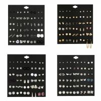 Zinklegierung Ohrstecker Set, plattiert, Modeschmuck & verschiedene Stile für Wahl & für Frau & mit Strass, keine, verkauft von setzen