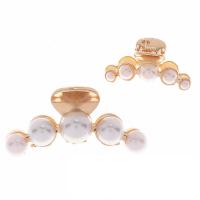 Hair Claw Clips, Zinc Alloy, with Plastic Pearl, plated, fashion jewelry & enamel 