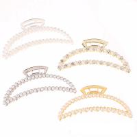 Hair Claw Clips, Zinc Alloy, with Rhinestone & Plastic Pearl, plated, fashion jewelry 