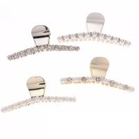 Hair Claw Clips, Zinc Alloy, with Rhinestone & Plastic Pearl, plated, fashion jewelry 