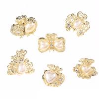 Hair Claw Clips, Zinc Alloy, with Rhinestone & Plastic Pearl, plated, fashion jewelry & enamel 