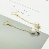 Plastic Pearl Zinc Alloy Earring, with Plastic Pearl, gold color plated & for woman 