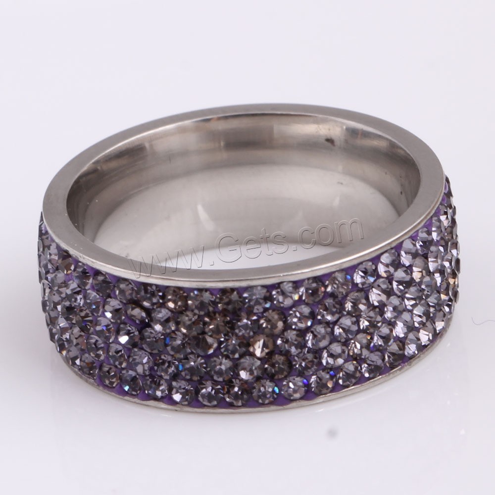 Strass Edelstahl Fingerring, mit Ton, plattiert, verschiedene Größen vorhanden & für Frau, keine, 8mm, Größe:5.5-12, verkauft von PC