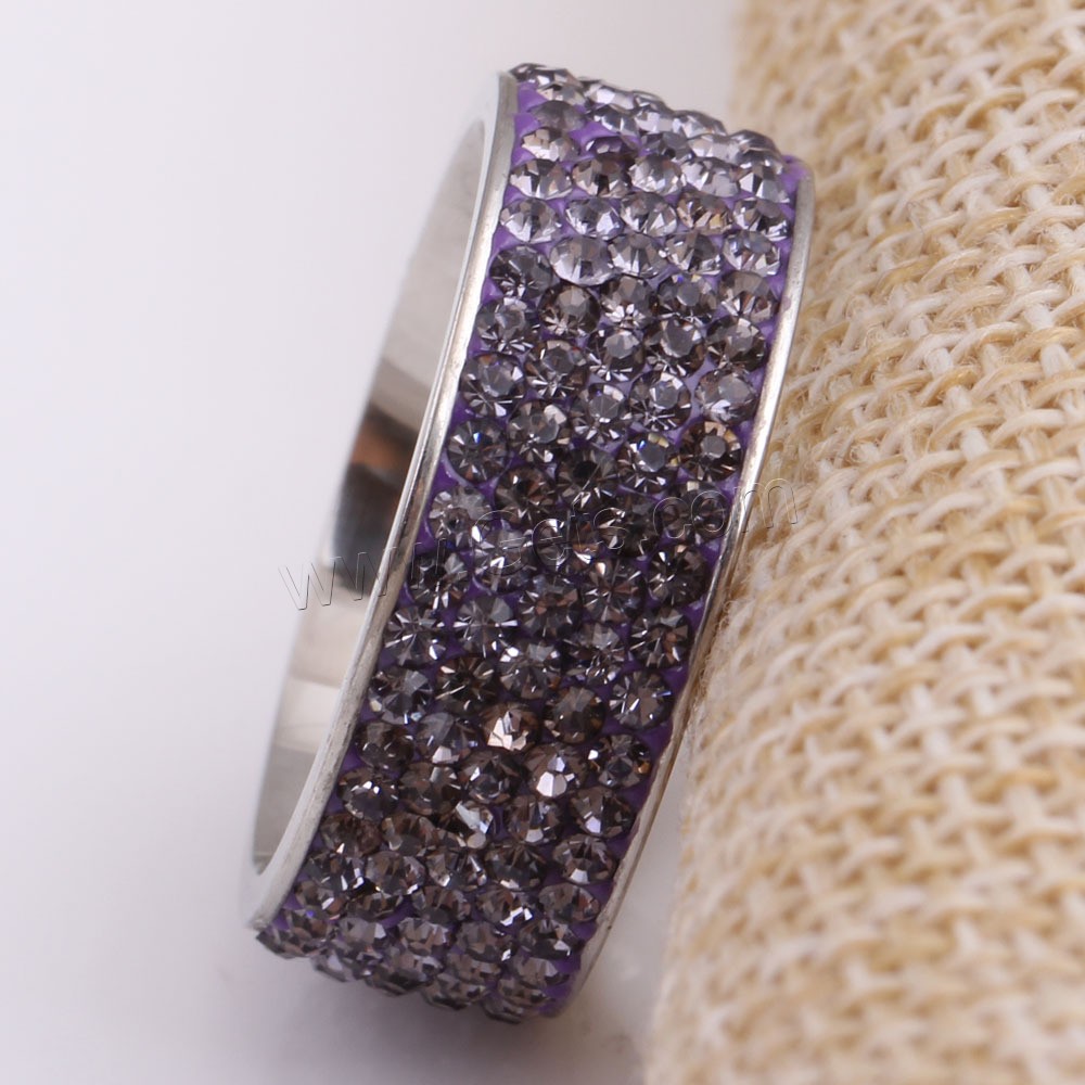 Strass Edelstahl Fingerring, mit Ton, plattiert, verschiedene Größen vorhanden & für Frau, keine, 8mm, Größe:5.5-12, verkauft von PC