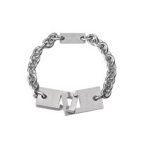 Titane bracelet en acier et bracelet, Acier titane, poli, unisexe, 20*8*3mm,34*17*3.5mm Environ 8.26 pouce, Vendu par brin