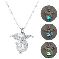 Luminated Necklace, Zinc Alloy, with Night-Light Stone, fashion jewelry & Unisex 45+5CM 