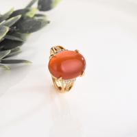 Gemstone Brass Finger Ring, plated, fashion jewelry & DIY 