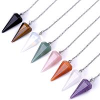 Agate Pendule, bijoux de mode & différents matériaux pour le choix & unisexe, plus de couleurs à choisir, 8mm/16*36mm, Vendu par PC