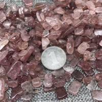 Gemstone Chips, Strawberry Quartz, polished, DIY & no hole, 7-9mm 