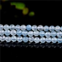 Aquamarine Beads, Round, polished, DIY & faceted, blue 