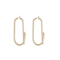 Brass Hoop Earring, plated, for woman 