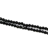 Black-Spinel (En) goutte, Rond, poli, DIY & facettes, noire, 2mm, Vendu par brin