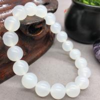 Agate Bracelets, White Agate, Round, fashion jewelry & Unisex white, 19CM 