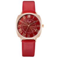 Women Wrist Watch, Zinc Alloy, with PU Leather & Glass, Chinese movement, plated, fashion jewelry & for man 