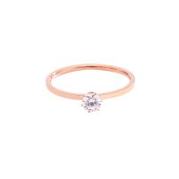 Anillo de dedo de acero Titanium de, Partículas de acero, chapado en color rosa dorada, diverso tamaño para la opción & micro arcilla de zirconia cúbica & para mujer, tamaño:5-10, Vendido por UD