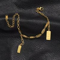 Titanio Acero Pulseras y brazaletes, Partículas de acero, con 1.96 inch extender cadena, chapado en color dorado, para mujer, longitud:aproximado 6.69 Inch, Vendido por Sarta