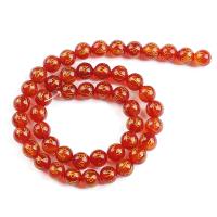 Natural Red Agate Beads, Round, polished, DIY red 