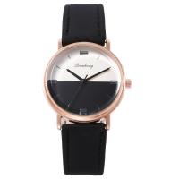 Women Wrist Watch, Zinc Alloy, with PU Leather, Chinese movement, plated, fashion jewelry & for woman 