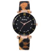 Women Wrist Watch, Zinc Alloy, with PU Leather & Glass, Chinese movement, plated, fashion jewelry & for woman 