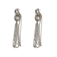 Boucle d'oreille de zinc alliage strass goutte, alliage de zinc, Placage, avec strass Vendu par paire