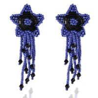 Seedbead Pendientes con Colgantes, Estrella, Joyería & para mujer, más colores para la opción, 76x30mm, Vendido por Par