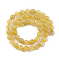 Perles Quartz rutile, Rond, poli, DIY & normes différentes pour le choix, Jaune, Vendu par brin