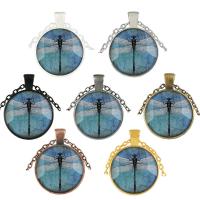 Time Gem Jewelry Necklace, Zinc Alloy, with Glass, fashion jewelry & Unisex 2.5cm      70cm 