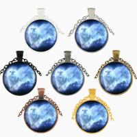 Time Gem Jewelry Necklace, Zinc Alloy, with Glass, fashion jewelry & Unisex 2.5cm      70cm 