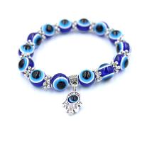 Evil Eye Bracelet Bijoux, résine, avec alliage de zinc, pour femme, plus de couleurs à choisir, 10mm Environ 7.87 pouce, Vendu par brin