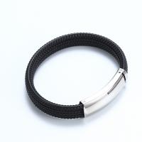 Silicone Stainless Steel Bracelets, with Silicone, fashion jewelry & Unisex 