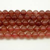 Strawberry Quartz Beads, Round, polished, DIY pink 