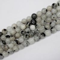 Perles Quartz rutile, Quartz rutile noir, Rond, poli, DIY & normes différentes pour le choix, Vendu par brin